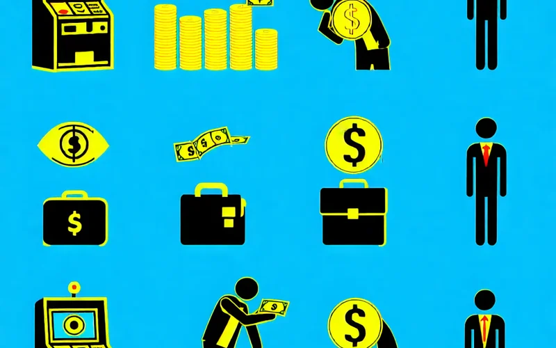 Hình ảnh minh họa các dấu hiệu nghiện cờ bạc, với các biểu tượng về tài chính, cảm xúc và hành vi.