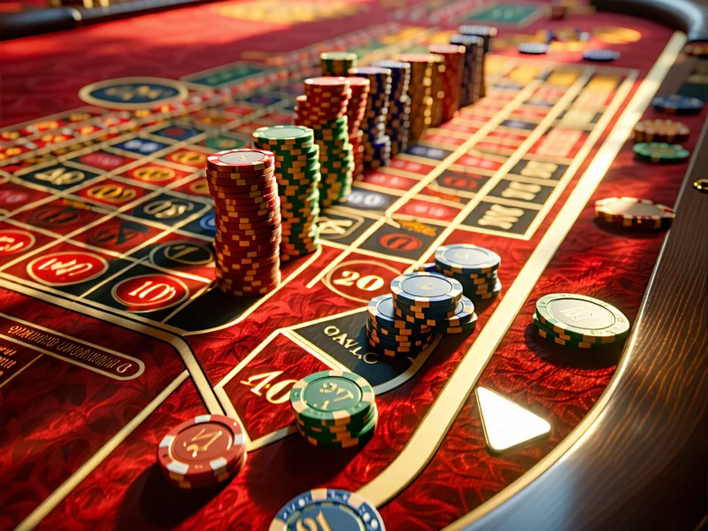 Hình ảnh bàn chơi casino với các chip và lá bài, biểu tượng cho chiến lược tại 789win