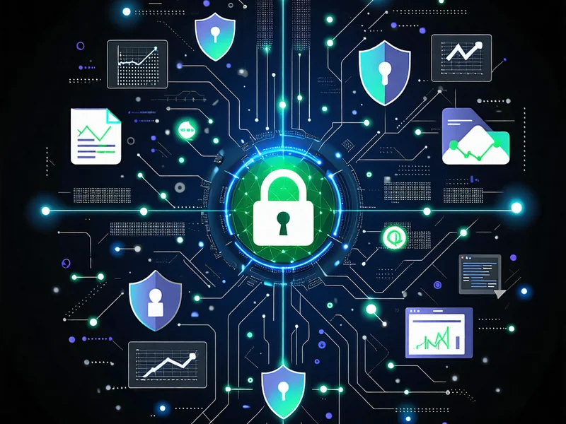 Hình minh họa việc sử dụng dữ liệu có trách nhiệm, thể hiện các bánh răng và biểu tượng bảo vệ, nhấn mạnh sự đổi mới và dịch vụ của 789win.