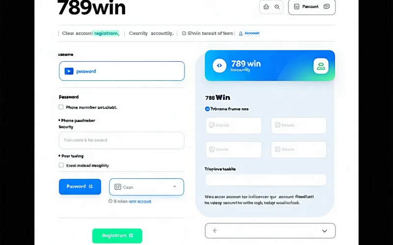 Hình ảnh biểu mẫu đăng ký tài khoản 789win với các trường thông tin