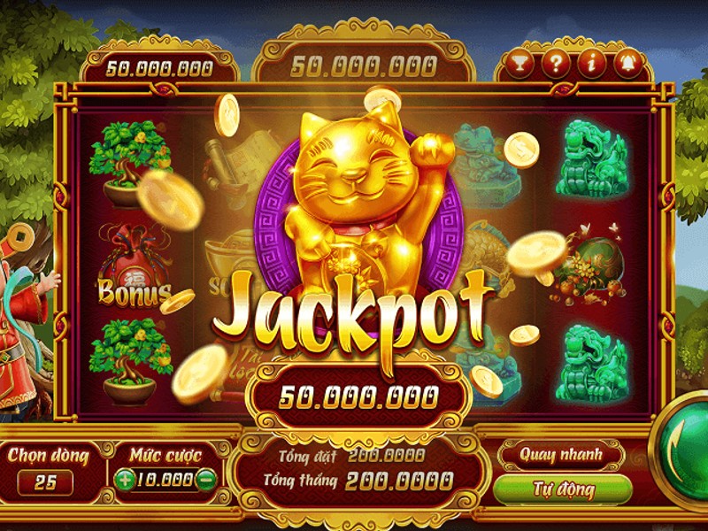 Máy đánh bạc với biểu tượng Jackpot nổ hũ