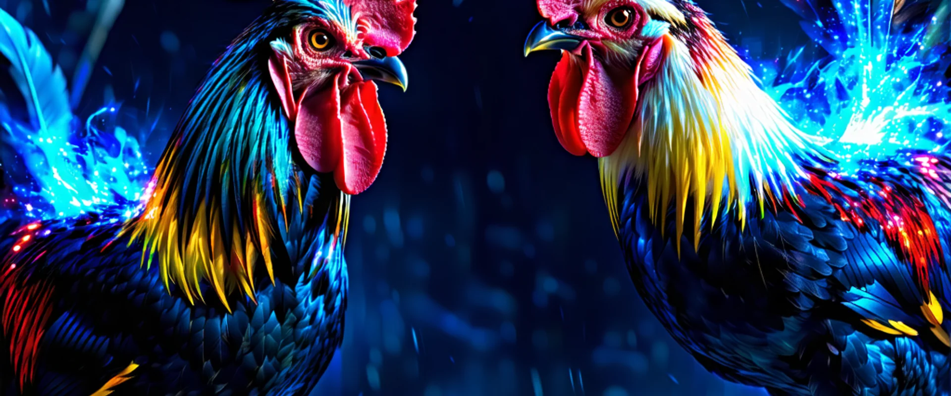 Hình ảnh gà đá chiến đấu sôi động, thể hiện sự kịch tính của trò chơi đá gà tại 789win
