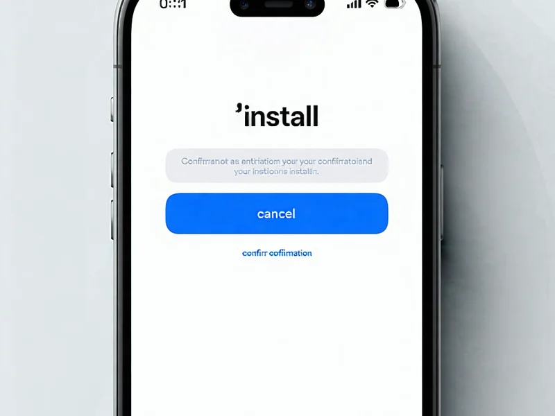Màn hình xác nhận cài đặt ứng dụng trên iOS