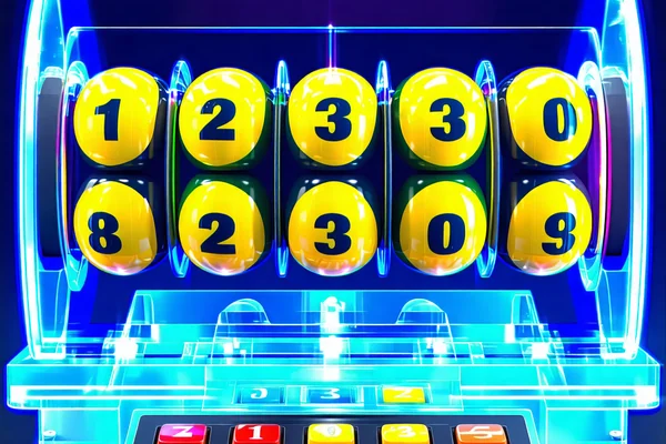 Hình ảnh trò chơi Keno với bảng số và quả bóng