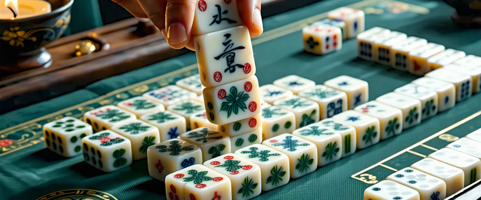 Hình ảnh Mạt chược 789win uy tín với các quân bài và tay người chơi