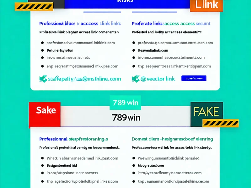 Đồ họa cảnh báo về link giả mạo và tầm quan trọng của link 789win chính thức