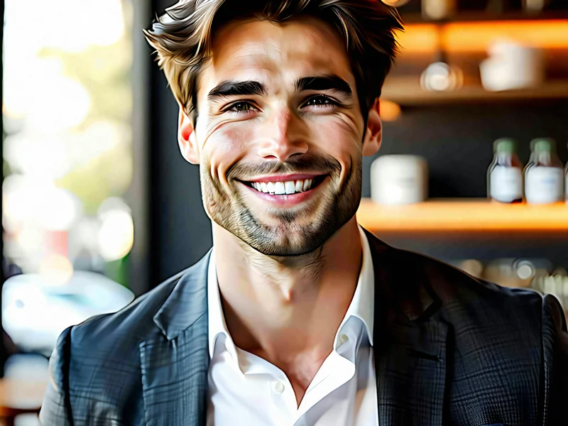 Hình ảnh một người chơi 789win đang mỉm cười tự tin, thể hiện sự bình tĩnh và tư duy tích cực trong việc đối mặt với trò chơi