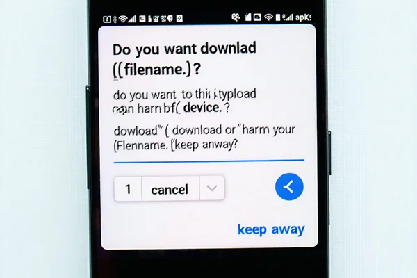 Màn hình xác nhận tải xuống file APK