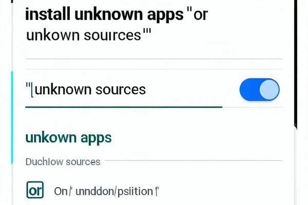 Màn hình cài đặt cho phép nguồn không xác định trên Android
