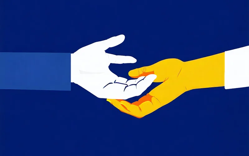 Hình ảnh minh họa một bàn tay đang chìa ra hỗ trợ một người khác, tượng trưng cho sự giúp đỡ và hỗ trợ.